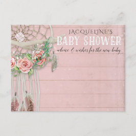 BOHOドリームキャッチャーフローラアドバイスガールベビーシャワー ポストカード