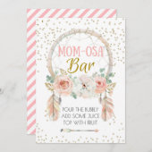 Bohoドリームキャッチャー桃佐バーサイン5x7" 招待状 (正面/裏面)