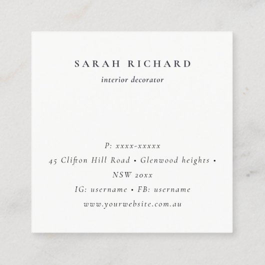 Bohoドリームキャッチャー水彩注文ありがとう スクエア名刺 (裏面)