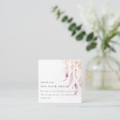 Bohoドリームキャッチャー水彩注文ありがとう スクエア名刺 (スタンド正面)