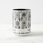 Bohoドリームキャッチャー羽毛色名 マグカップ (中央)