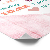 Bohoドリームキャッチャー&ウッドベビーガール誕生統計 ポスター (角)