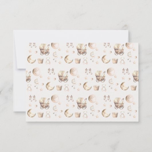 Bohoドレス女の子の服はベビーシャワー サンキューカード (裏面)