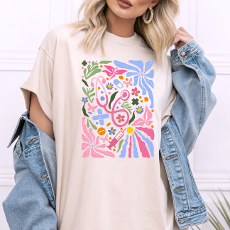 Bohoナース要素聴診器ナース物 Tシャツ