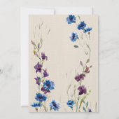 Bohoニュートラルウォーター色ワイルドフラワー結婚ズ セーブザデート (裏面)