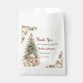 Bohoニュートラルクリスマスベビーシャワー フェイバーバッグ