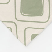 Bohoニュートラルセージ部族幾何学模様アステカ模様 フリースブランケット (角)