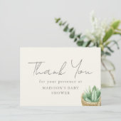 Bohoニュートラルプラントベビージャーシャワーありがとう サンキューカード (スタンド正面)