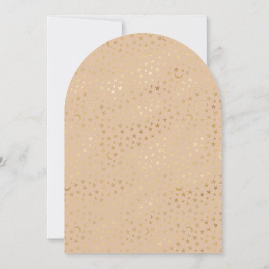 Bohoニュートラルムーンテディベアアーチベイビーシャワー 招待状 (裏面)