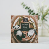 Bohoニュートラル妊娠告知かわいいパンダ シーズンカード (スタンド正面)