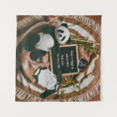 Bohoニュートラル妊娠告知かわいいパンダ タペストリー (正面(横))