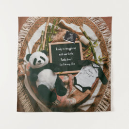 Bohoニュートラル妊娠告知かわいいパンダ タペストリー