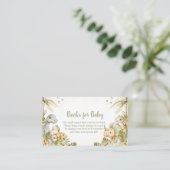 Bohoニュートラル恐竜の赤ちゃんシャワー、ベビー用の本 エンクロージャーカード (スタンド正面)