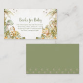 Bohoニュートラル恐竜の赤ちゃんシャワー、ベビー用の本 エンクロージャーカード (正面/裏面)