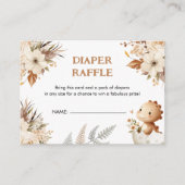 Bohoニュートラル恐竜ベビーシャワーおむつラッフル エンクロージャーカード (正面)