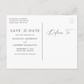 Bohoニュートラル熱帯の花Save the Date 案内ポストカード (裏面)