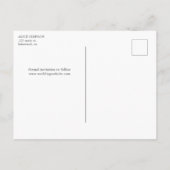 Bohoニュートラル素朴フラワーウェディング日付を保存 案内ポストカード (裏面)