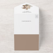 Bohoニュートラル自然フローラトープQRコード結婚ズ オールインワン招待状 (外側)