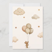 Bohoニュートラルbearly待ちテディ熊ベビーシャワー サンキューカード (裏面)