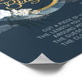 Bohoネイビーと金ゴールドフォイルどのように大きなママの腹ゲーム ポスター (角)