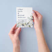 BOHOネイビーホワイトフローラパンパスグラス結婚ズ チラシ (手)