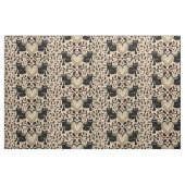 Bohoネコとハートinアーストーン ファブリック (ファットクウォーター)