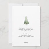 Bohoハッピーホリデイズウォーターカラーツリーノンフォト シーズンカード (裏面)