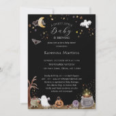 Bohoハロウィーン甘い小さなベビーが醸造シャワー 招待状 (正面)