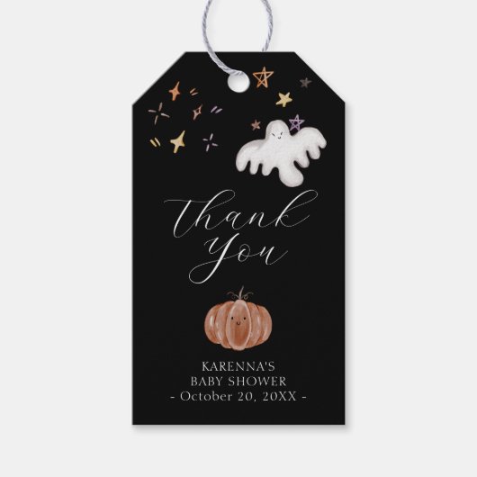 Bohoハロウィーン赤ちゃんシャワーありがとう ギフトタグ (正面)