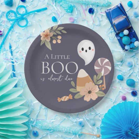 Bohoハロウィーン赤ちゃんシャワー小さなブー – かわいい幽霊 ペーパープレート (パーティー)
