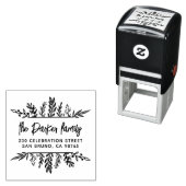 Bohoハンドドロー葉ド差出人住所 セルフインキングスタンプ (インサイチュ)