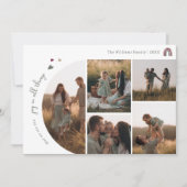 Bohoハートすべての事で喜ぶ6つの写真クリスマス シーズンカード (正面)