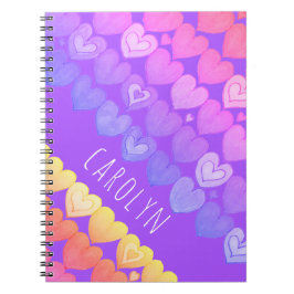 Bohoハートのパタパーソナライズされたーン、あなたの名前 ノートブック