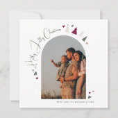 Bohoハートアーチホリーすてきクリスマスセブン写真 シーズンカード (正面)