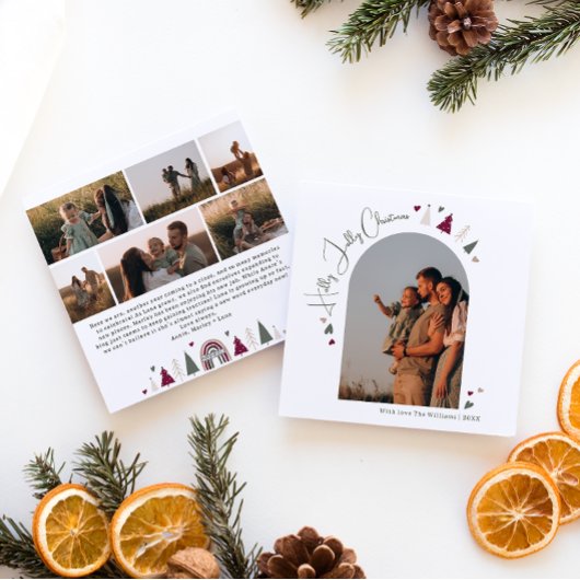 Bohoハートアーチホリーすてきクリスマスセブン写真 シーズンカード