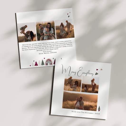 Bohoハートメリー全6枚フォトクリスマス シーズンカード