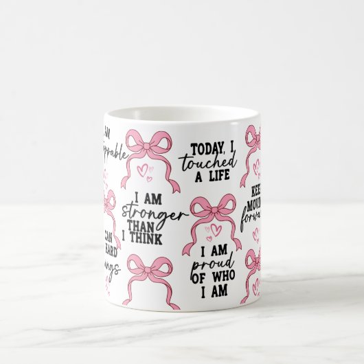 Bohoハート引用文、Mindful Empowerment Self 気に コーヒーマグカップ (中央)