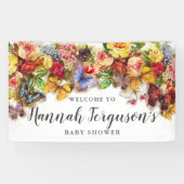 Bohoバタフライフローラベビーシャワーウェルカム 横断幕 (横)