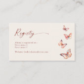 Bohoバタフライブライダルシャワー登録カード エンクロージャーカード (正面)