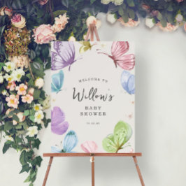 Bohoバタフライベビーシャワー歓迎サイン