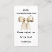 BOHOバニーコケットボウベビーシッターの名刺 名刺 (裏面)