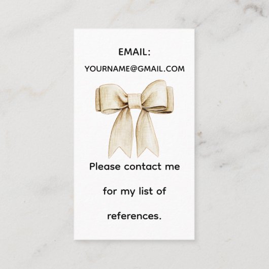 BOHOバニーコケットボウベビーシッターの名刺 名刺 (裏面)