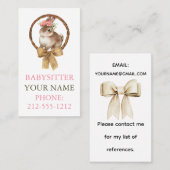 BOHOバニーコケットボウベビーシッターの名刺 名刺 (正面/裏面)