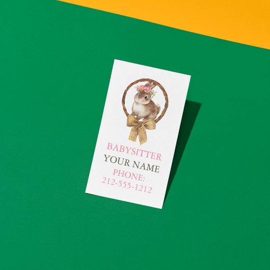 BOHOバニーコケットボウベビーシッターの名刺 名刺