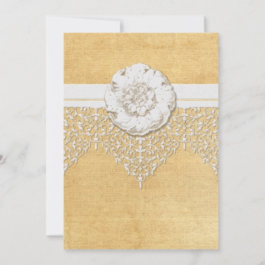 BOHOバフェイクーラップnレースジプシーモダンスタイル 招待状 (裏面)