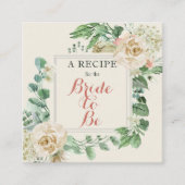 Bohoバラフローラブライダルシャワーレシピ要求 エンクロージャーカード (正面)