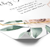 Bohoバラベイビーシャワーベビー食品を推測 ポスター (角)