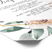 Bohoバラベイビーシャワー深夜おむつサイン ポスター (角)