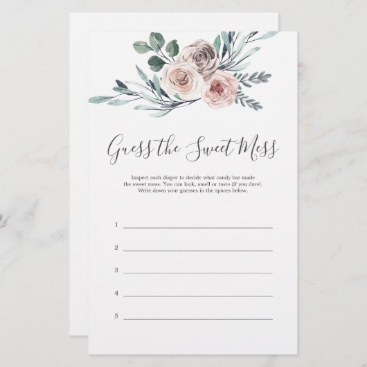 Bohoバラベイビーシャワー甘い混乱を推測 (正面/裏面)