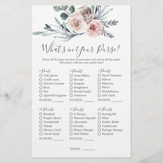 Bohoバラベビーシャワーあなたの財布の中にあるものは (正面)